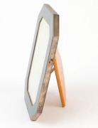 Italian sterling silver and gray enamel picture frame, 20th century, ​​​​​​​stamped "925, Italy", 17 x 13cm overall - 2