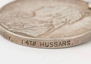 The QUEEN'S SOUTH AFRICA MEDAL with clasps for CAPE COLONY, ORANGE FREE STATE, and TRANSVAAL; named to 4358 L. CORPL. G. MURRAY. 14th HUSSARS.The 14th (King's) Hussars took part in all the battles leading up to the Relief of Ladysmith (Sept.1900). They we - 5