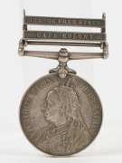 The QUEEN'S SOUTH AFRICA MEDAL with clasps for CAPE COLONY and ORANGE FREE STATE; named to 6015 PTE. A. LAWLOR. LEINSTER REG'T.