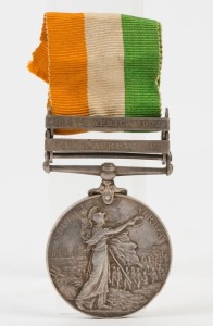 The KING'S SOUTH AFRICA MEDAL with clasps for SOUTH AFRICA 1901 and SOUTH AFRICA 1902; named to 3815 PTE. H. BRINDLEY. DURHAM L.I.