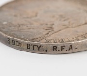 The QUEEN'S SOUTH AFRICA MEDAL with clasps for CAPE COLONY and ORANGE FREE STATE; named to 12967 SGT J.W. CURRAN, 39TH BTY., R.F.A. Sergeant Curran was severely wounded at Tafel Kop on the 20th December 1901. - 4