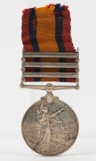 The QUEEN'S SOUTH AFRICA MEDAL with clasps for TRANSVAAL, SOUTH AFRICA 1902, and 1902; named to 1163 TPR: W.J. HENDERSON. JOHANNESBURG M.R. Henderson was actually part of the Border Horse, raised in the Eastern portion of Cape Colony in February 1900, th - 2