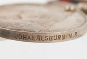 The QUEEN'S SOUTH AFRICA MEDAL with clasps for TRANSVAAL, SOUTH AFRICA 1902, and 1902; named to 1163 TPR: W.J. HENDERSON. JOHANNESBURG M.R. Henderson was actually part of the Border Horse, raised in the Eastern portion of Cape Colony in February 1900, th - 5