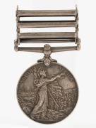 The QUEEN'S SOUTH AFRICA MEDAL with clasps for CAPE COLONY, ORANGE FREE STATE and TRANSVAAL; named to 5839 PTE. E.H. SYMONS, RL. WT. SURREY REGT.  - 2