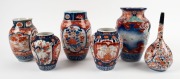 Six assorted antique Chinese and Japanese Imari porcelain vases, 19th century, the largest 22.5cm high - 2