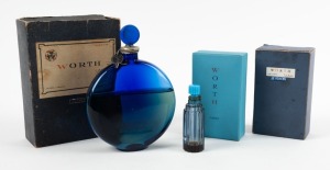 WORTH French perfume, two bottles in original boxes, manufactured by LALIQUE, ​​​​​​​15cm and 8cm high. 
