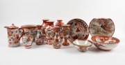 KUTANI ware group of antique and Japanese porcelain vases, bowls, jardiniere and tea ware, 19th and 20th century, (14 items), ​​​​​​​the jardinere&nbsp;13cm high