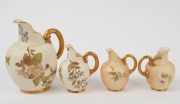 ROYAL WORCESTER group of four assorted antique English porcelain jugs, 19th century, factory marks to the bases, the largest 20cm high - 2