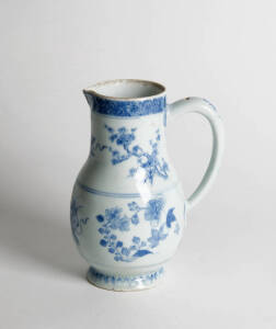 A Chinese blue and white jug, Qianlong, 18th century, 20cm high