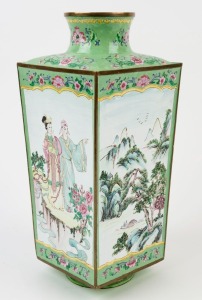 A Peking enamel square form vase, 20th century, ​​​​​​​37cm high