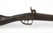 An antique muzzle load percussion cap fowler with ornately carved stock, 19th century, 117cm long - 3