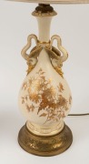 Two ROYAL WORCESTER English porcelain table lamps with shades, the larger 85cm high overall - 3