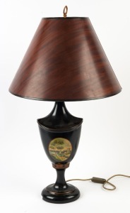 A vintage table lamp and shade in the Regency style, 20th century, ​​​​​​​83cm high overall