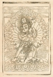 Thirteen assorted Tibetan and Nepalese woodblock prints on rice paper, the largest 85 x 57cm