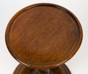 An oak pedestal with barley twist column, early 20th century, 45cm high. - 2