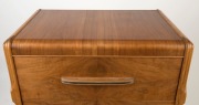 An Art Deco style walnut veneered chest of four drawers with split barley twist column decoration and turned feet, circa 1950, ​​​​​​​115cm high, 77cm wide, 47cm deep - 2