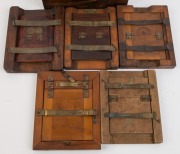 Five assorted wooden camera plates housed in timber box, ​​​​​​​the box 28cm wide - 2