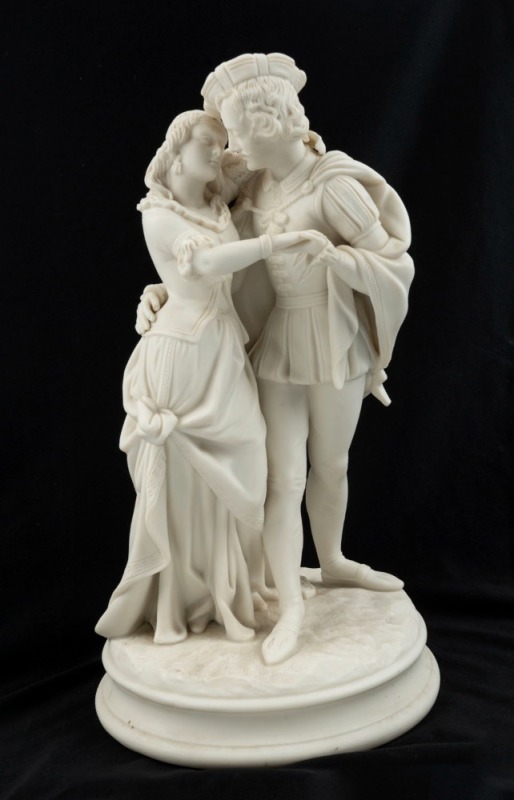 An antique English Parian ware porcelain statue, 19th century, ​​​​​​​32cm high