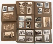 POSTCARDS & PHOTOGRAPHS. Group of four albums of of travel photographs and associated postcards, many captioned, inspection will reward, early 20th to mid century