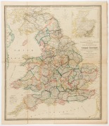 JAMES WYLD (1812 - 1887), A Map of England, Wales, & Scotland, describing all the Direct and principal Cross Roads in Great Britain, with Distances measured between the Market Towns and from London, [Charing Cross East, 1855], copper plate engraving with