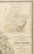 JAMES WYLD (1812 - 1887), A Map of England, Wales, & Scotland, describing all the Direct and principal Cross Roads in Great Britain, with Distances measured between the Market Towns and from London, [Charing Cross East, 1855], copper plate engraving with - 2