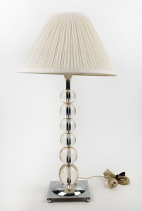 A modern acrylic and stainless steel table lamp with shade, ​​​​​​​64cm high.