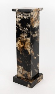 An Art Deco style black marble pedestal, 56cm high