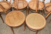 A set of six antique bentwood dining chairs. Note: Some re-caned and some bearing original label "J. & J. Kohn. Austria" - 2