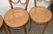A set of six antique bentwood dining chairs. Note: Some re-caned and some bearing original label "J. & J. Kohn. Austria" - 5