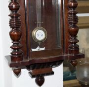 GUSTAV BECKER spring driven Vienna regulator wall clock in walnut case, late 19th century, 97cm high - 3