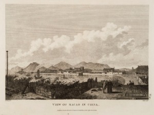 After Gaspard Duch&eacute; de Vancy (French, 1756-1788). View Of Macao In China, Engraving, text including artist, title and date, 1798, in plate below image, 25.2 x 33.9cm. &nbsp; Published by G.G. & I. Robinson, Pater Noster Row, London.&rdquo;