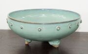 An antique Chinese bowl with turquoise glaze on three feet, in the Ming style, ​​​​​​​10cm high, 24cm diameter - 6