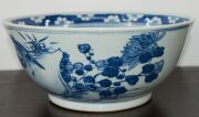 A Chinese blue and white porcelain bowl with birds and floral decoration, Qing Dynasty, 19th/20th century, 13cm high, 29cm diameter - 5