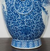 A Chinese ornate blue and white porcelain vase, adorned with vignettes of water scenes, landscapes, birds and blossoms, Guan Xu mark to base, 19th/20th century, 35cm high - 11