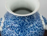 A Chinese ornate blue and white porcelain vase, adorned with vignettes of water scenes, landscapes, birds and blossoms, Guan Xu mark to base, 19th/20th century, 35cm high - 20
