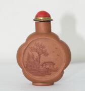Ten assorted Chinese snuff bottles, housed in a fitted blue and yellow cloth covered box, ​​​​​​​the box 35cm wide - 4