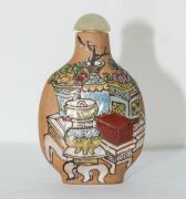 Ten assorted Chinese snuff bottles, housed in a fitted blue and yellow cloth covered box, ​​​​​​​the box 35cm wide - 8