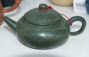 Xizheng ware group of seven assorted Chinese pottery teapots, together with 4 blue cups, (11 items) the largest 11cm high - 4