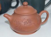 Xizheng ware group of seven assorted Chinese pottery teapots, together with 4 blue cups, (11 items) the largest 11cm high - 10