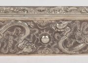 WANG HING & Co. Chinese export silver box with dragon decoration, 19th/20th century, stamped "W.H. 90" with seal mark, ​​​​​​​15cm wide, 193 grams - 9