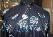 An antique Chinese blue silk robe with embroidered decoration,&nbsp;Qing Dynasty, 19th century, ​​​​​​​101cm long - 6