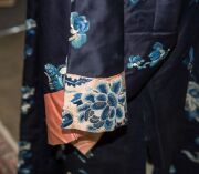 An antique Chinese blue silk robe with embroidered decoration,&nbsp;Qing Dynasty, 19th century, ​​​​​​​101cm long - 9