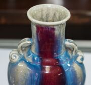 A Chinese red and lavender blue glazed stone ware vase, Qing dynasty 19cm high - 7