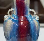 A Chinese red and lavender blue glazed stone ware vase, Qing dynasty 19cm high - 8