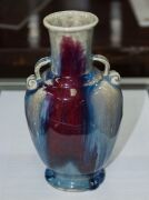 A Chinese red and lavender blue glazed stone ware vase, Qing dynasty 19cm high - 11