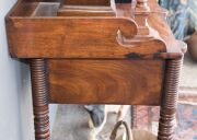 An antique Scottish tray back mahogany three drawer servery table with fine ring turnings, early 19th century, ​​​​​​​94cm high, 123cm wide, 52cm deep - 5