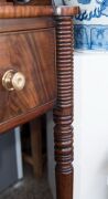 An antique Scottish tray back mahogany three drawer servery table with fine ring turnings, early 19th century, ​​​​​​​94cm high, 123cm wide, 52cm deep - 7