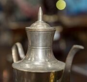 An antique Chinese silver plated vase and teapot, 19th century, (2 items), ​​​​​​​22cm and 15cm high - 10