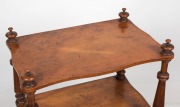 A superb antique Colonial Australian four tier wotnot, crafted from solid slabs of birdseye huon pine, Tasmanian origin, mid 19th century, 103cm high, 53cm wide, 36cm deep - 2