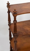 A superb antique Colonial Australian four tier wotnot, crafted from solid slabs of birdseye huon pine, Tasmanian origin, mid 19th century, 103cm high, 53cm wide, 36cm deep - 3